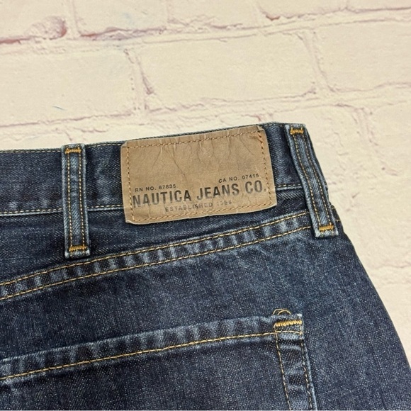 Nautica jeans co Relaxed fit dark wash denim Men's Blue Jeans 40x32 Y2K vintage - Picture 6 of 15